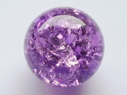 Kristallglaskugel 35 mm, lila - Splittereffekt, oberflächeneingefärbt